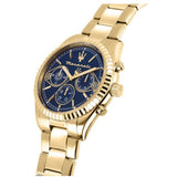 Buy Shop Maserati Competizione Chronograph Blue Dial Gold Steel Strap Watch For Men - R8853100026 USA Online