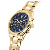 Buy Shop Maserati Competizione Chronograph Blue Dial Gold Steel Strap Watch For Men - R8853100026 USA Online