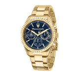 Buy Shop Maserati Competizione Chronograph Blue Dial Gold Steel Strap Watch For Men - R8853100026 USA Online