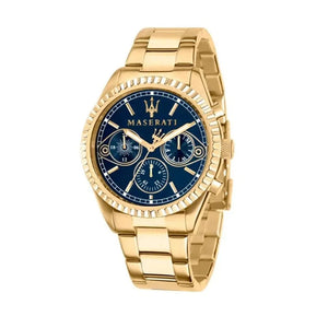 Buy Shop Maserati Competizione Chronograph Blue Dial Gold Steel Strap Watch For Men - R8853100026 USA Online