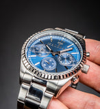 Buy Shop Maserati Competizione Chronograph Blue Dial Silver Steel Strap Watch For Men - R8853100013 USA Online