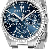 Buy Shop Maserati Competizione Chronograph Blue Dial Silver Steel Strap Watch For Men - R8853100013 USA Online