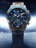Buy Shop Maserati Competizione Chronograph Blue Dial Silver Steel Strap Watch For Men - R8873600002 USA Online