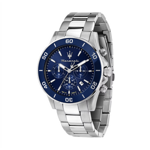 Buy Shop Maserati Competizione Chronograph Blue Dial Silver Steel Strap Watch For Men - R8873600002 USA Online