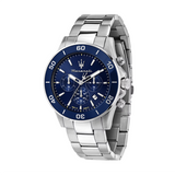 Buy Shop Maserati Competizione Chronograph Blue Dial Silver Steel Strap Watch For Men - R8873600002 USA Online