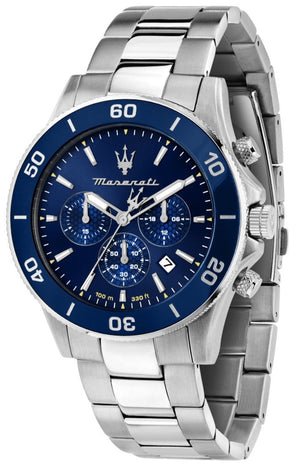 Buy Shop Maserati Competizione Chronograph Blue Dial Silver Steel Strap Watch For Men - R8873600002 USA Online