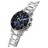Buy Shop Maserati Competizione Chronograph Blue Dial Silver Steel Strap Watch For Men - R8873600009 USA Online