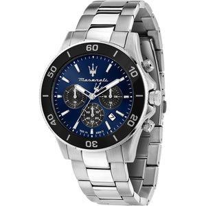Buy Shop Maserati Competizione Chronograph Blue Dial Silver Steel Strap Watch For Men - R8873600009 USA Online