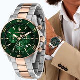 Buy Shop Maserati Competizione Chronograph Green Dial Two Tone Steel Strap Watch For Men - R8873600004 USA Online