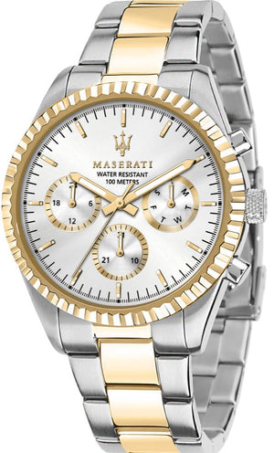 Buy Shop Maserati Competizione Chronograph Quartz Silver Dial Watch For Men - R8853100021 USA Online
