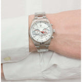 Buy Shop Maserati Competizione Chronograph White Dial Silver Steel Strap Watch For Men - R8853100017 USA Online