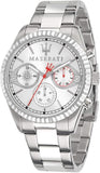 Buy Shop Maserati Competizione Chronograph White Dial Silver Steel Strap Watch For Men - R8853100017 USA Online