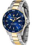 Buy Shop Maserati Competizione Diver Blue Dial Two Tone Steel Strap Watch for Men - R8873600010 USA Online