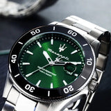 Buy Shop Maserati Competizione Green Dial Silver Steel Strap Watch for Men - R8853100038 USA Online