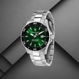 Buy Shop Maserati Competizione Green Dial Silver Steel Strap Watch for Men - R8853100038 USA Online