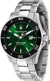 Buy Shop Maserati Competizione Green Dial Silver Steel Strap Watch for Men - R8853100038 USA Online