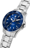 Buy Shop Maserati Competizione Quartz Blue Dial Silver Steel Strap Watch For Men - R8853100036 USA Online