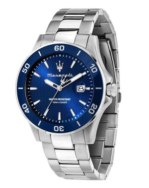 Buy Shop Maserati Competizione Quartz Blue Dial Silver Steel Strap Watch For Men - R8853100036 USA Online