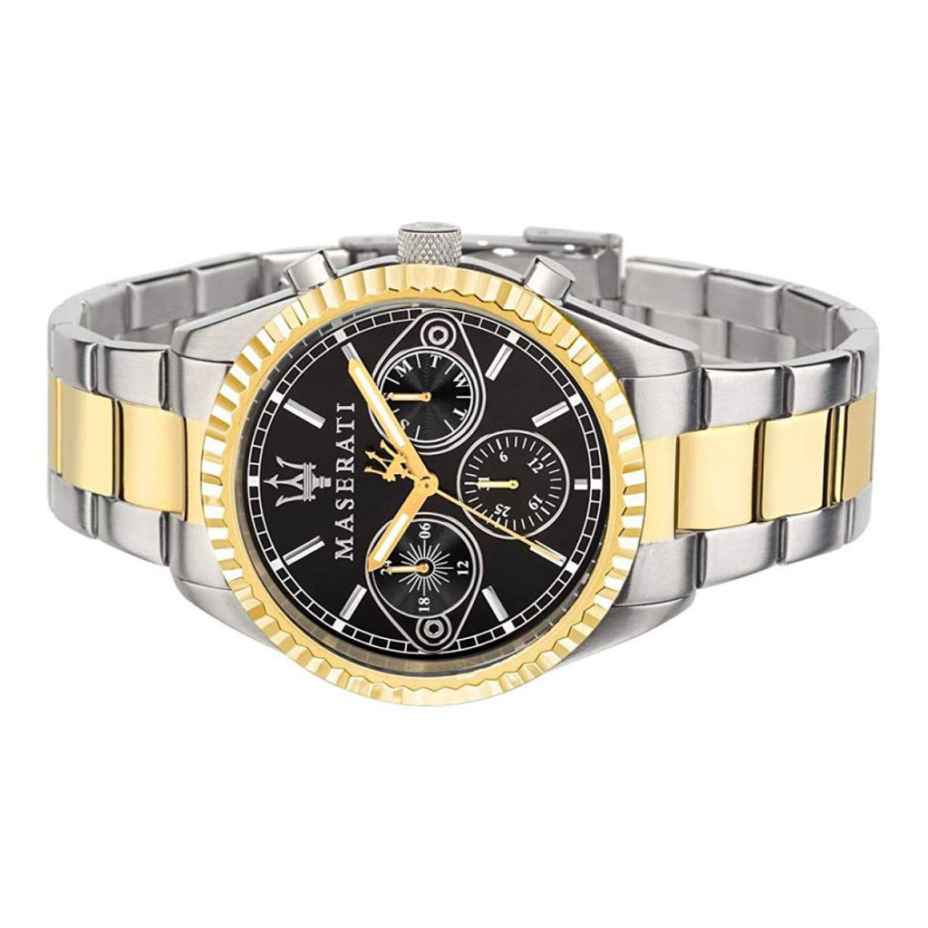 Buy Shop Maserati Competizione Chronograph Black Dial Two Tone Steel Strap Watch For Men - R8853100016 USA Online
