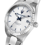 Buy Shop Maserati Competizione Silver Dial Silver Steel Strap Watch for Men - R8853100045 USA Online