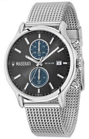 Buy Shop Maserati Epoca 42mm Black Dial Steel Silver Mesh Bracelet Watch For Men - R8873618003 USA Online