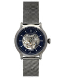 Buy Shop Maserati Epoca Automatic Skeleton Blue Dial Mesh Bracelet Watch For Men - R8823118002 USA Online