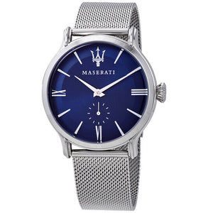 Buy Shop Maserati Epoca Blue Dial Silver Mesh Bracelet Watch For Men - R8853118006 USA Online