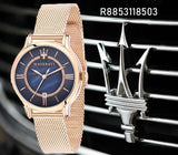 Buy Shop Maserati Epoca Blue Dial Rose Gold Mesh Strap Watch For Women - R8853118503 USA Online