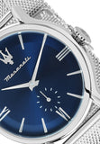 Buy Shop Maserati Epoca Blue Dial Silver Mesh Bracelet Watch For Men - R8853118006 USA Online