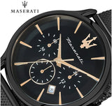 Buy Shop Maserati Epoca Chronograph Black Dial Black Mesh Strap Watch For Men - R8873618013 USA Online