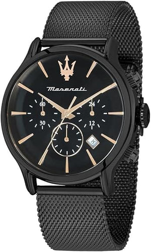 Buy Shop Maserati Epoca Chronograph Black Dial Black Mesh Strap Watch For Men - R8873618013 USA Online