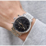 Buy Shop Maserati Epoca Chronograph Black Dial Silver Steel Strap Watch For Men - R8873618017 USA Online