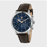 Buy Shop Maserati Epoca Chronograph Blue Dial Brown Leather Strap Watch For Men - R8871618014 USA Online
