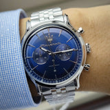 Buy Shop Maserati Epoca Chronograph Blue Dial Silver Steel Strap Watch For Men - R8873618024 USA Online