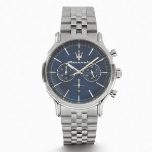 Buy Shop Maserati Epoca Chronograph Blue Dial Silver Steel Strap Watch For Men - R8873618024 USA Online