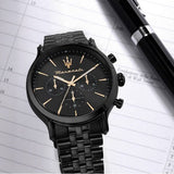 Buy Shop Maserati Epoca Chronograph Limited Edition Black Dial Black Steel Strap Watch For Men - R8873618020 USA Online