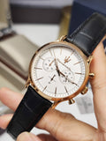Buy Shop Maserati Epoca Chronograph White Dial Black Leather Strap Watch For Men - R8871618016 USA Online