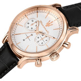Buy Shop Maserati Epoca Chronograph White Dial Black Leather Strap Watch For Men - R8871618016 USA Online