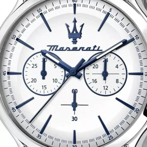 Buy Shop Maserati Epoca Chronograph White Dial Silver Steel Strap Watch for Men - R8873618034 USA Online