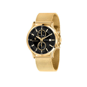 Buy Shop Maserati Epoca 42mm Black Dial Gold Mesh Bracelet Watch For Men - R8873618007 USA Online