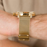 Buy Shop Maserati Epoca Golden Dial Golden Mesh Bracelet Watch For Men - R8853118003 USA Online
