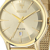 Buy Shop Maserati Epoca Golden Dial Golden Mesh Bracelet Watch For Men - R8853118003 USA Online