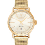 Buy Shop Maserati Epoca Golden Dial Golden Mesh Bracelet Watch For Men - R8853118003 USA Online