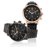 Buy Shop Maserati Epoca Limited Edition Chronograph Black Dial Black Leather Strap Watch for Men - R8871618015 USA Online