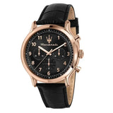 Buy Shop Maserati Epoca Limited Edition Chronograph Black Dial Black Leather Strap Watch for Men - R8871618015 USA Online