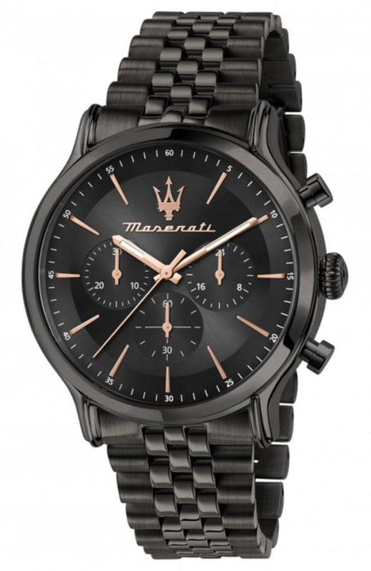 Buy Shop Maserati Epoca Limited Edition Chronograph Black Dial Black Steel Strap Watch For Men - R8873618019 USA Online