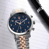 Buy Shop Maserati Epoca Limited Edition Chronograph Blue Dial Two Tone Steel Strap Watch for Men - R8873618021 USA Online