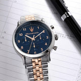 Buy Shop Maserati Epoca Limited Edition Chronograph Blue Dial Two Tone Steel Strap Watch for Men - R8873618021 USA Online