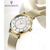 Buy Shop Maserati Epoca Mother of Pearl Dial Yellow Gold Mesh Strap Watch For Women - R8853118502 USA Online