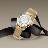 Maserati Epoca Mother of Pearl Dial Yellow Gold Mesh Strap Watch For Women - R8853118502